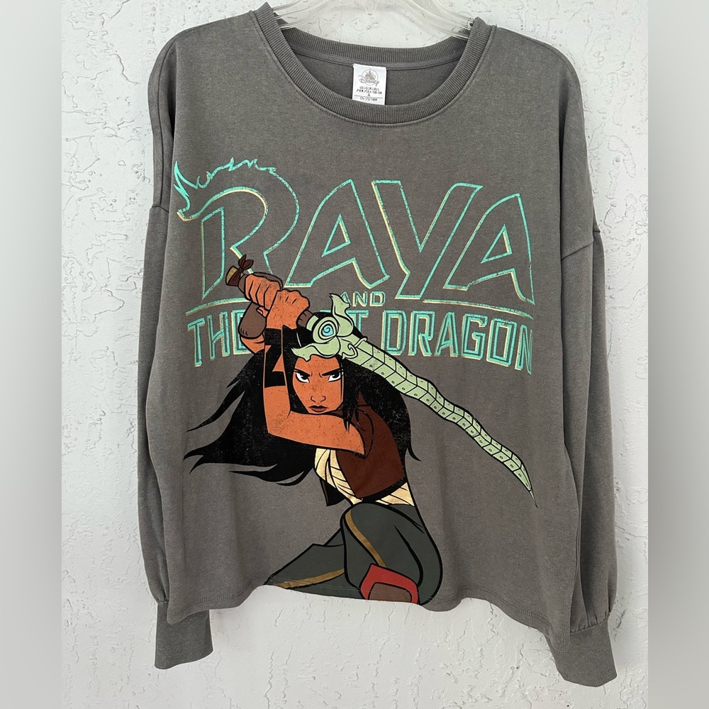 Disney Raya and the Last Dragon| Raya Grey Crewneck Fleece Sweatshirt  Sz L NWT